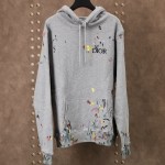 Dior Paint Print hoodies Gray