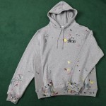 Dior Paint Print hoodies Gray