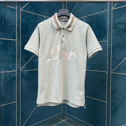 Dior Relaxed-Fit Polo Shirt Cotton Blue