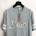 Dior Relaxed-Fit T-Shirt Blue Organic Cotton Compact Jersey