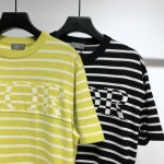 Dior Oversized Dior Striped T shirt Yellow