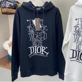 Dior and Shawn Oversized Hooded Sweatshirt Black