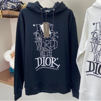 Dior and Shawn Oversized Hooded Sweatshirt Black