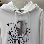 Dior and Shawn Oversized Hooded Sweatshirt White