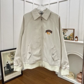 DIOR TEARS Zipped Blouson White Cotton Twill