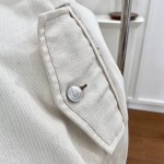 DIOR TEARS Zipped Blouson White Cotton Twill