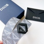 Dior Diamond Canvas Reversible Belt w/ CD Diamond Buckle 40 MM Gray