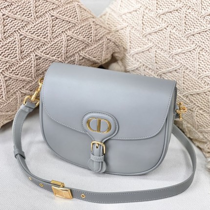 Medium Dior Bobby Bag Grey Box Calfskin