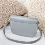 Medium Dior Bobby Bag Grey Box Calfskin