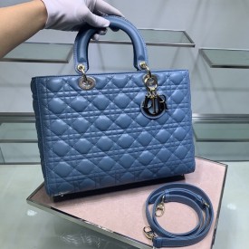 Dior Lady Dior Lambskin Bag Blue