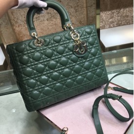 Dior Lady Dior Lambskin Bag Green