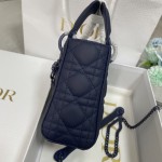 Mini Lady Dior Bag Blue Ultramatte Cannage Calfskin