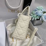 Mini Lady Dior Bag White Ultramatte Cannage Calfskin