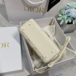 Mini Lady Dior Bag White Ultramatte Cannage Calfskin