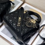 Small Lady Dior My ABCDior Bag Black Lambskin