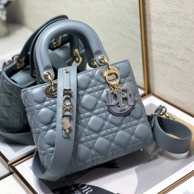 Small Lady Dior My ABCDior Bag Blue Lambskin