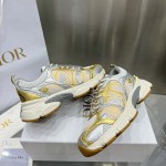 Dior Chrono Sneaker Beige Mesh with Gold-Tone and Silver-Tone Laminated