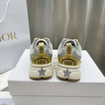 Dior Chrono Sneaker Beige Mesh with Gold-Tone and Silver-Tone Laminated