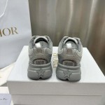 Dior Chrono Sneaker Gray Mesh with Silver-Tone Laminated