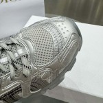 Dior Chrono Sneaker Gray Mesh with Silver-Tone Laminated