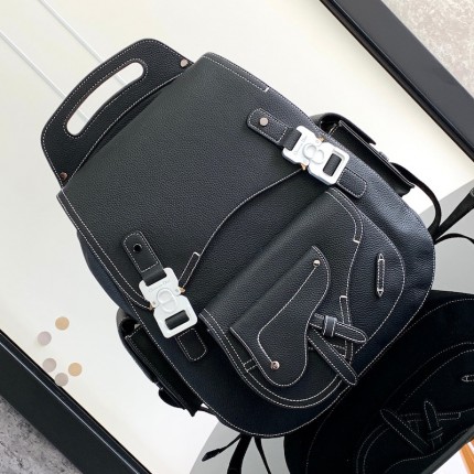 Dior Maxi Gallop Backpack Black Grained Calfskin