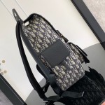 Dior Maxi Gallop Backpack Beige and Black Dior Oblique Jacquard