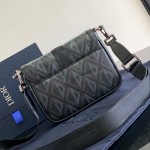 Dior Mini Dior Hit The Road Bag Black CD Diamond Canvas