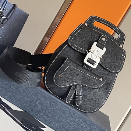 Dior Mini Gallop Sling Bag Black Grained Calfskin