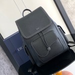 Dior Saddle Backpack Black Grained Calfskin