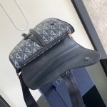 Dior Saddle Bag Navy Blue CD Diamond Canvas and Smooth Calfskin