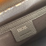 Dior Saddle Bag with Strap Beige and Black Dior Oblique Jacquard