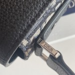 Dior Saddle Bag with Strap Beige and Black Dior Oblique Jacquard