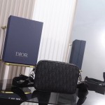 Dior Saddle Triple Pouch Black Dior Oblique Jacquard