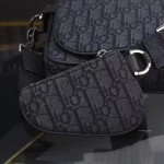 Dior Saddle Triple Pouch Black Dior Oblique Jacquard