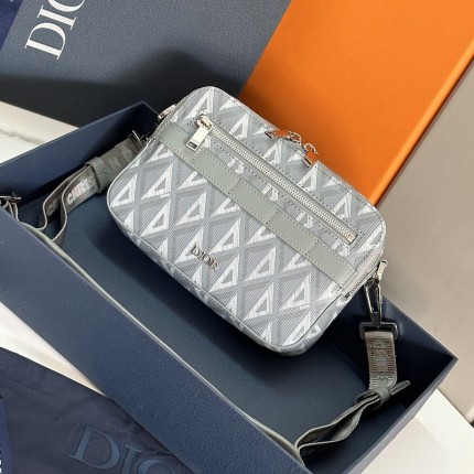 Dior Safari Bag with Strap Dior Gray CD Diamond Canvas