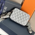 Dior Safari Bag with Strap Dior Gray CD Diamond Canvas