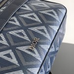 Dior Safari Bag with Strap Navy Blue CD Diamond Canvas