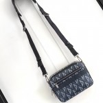 Dior Safari Bag with Strap Navy Blue CD Diamond Canvas