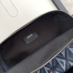 Dior Safari Bag with Strap Navy Blue CD Diamond Canvas