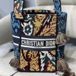 Dior D-Bubble Bucket Bag Blue Maple Leaf 