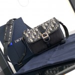 Dior 8 Mini Bag With Strap Beige and Black Dior Oblique Jacquard