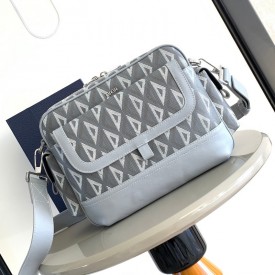 Dior Hit The Road Messenger Bag Gray CD Diamond Canvas