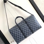 Dior Lingot 50 Bag Navy Blue CD Diamond Canvas