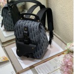 Dior Oblique Jacquard Mini Saddle Backpack Black