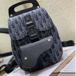 Dior Oblique Jacquard Mini Saddle Backpack Black