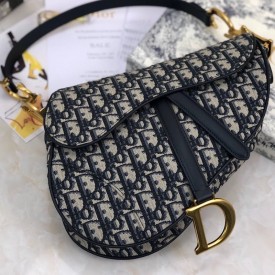 Dior Oblique Saddle Bag Blue