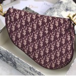 Dior Oblique Saddle Bag Burgundy