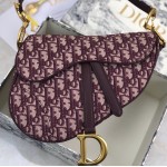 Dior Oblique Saddle Bag Burgundy