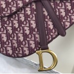 Dior Oblique Saddle Bag Burgundy