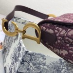 Dior Oblique Saddle Bag Burgundy